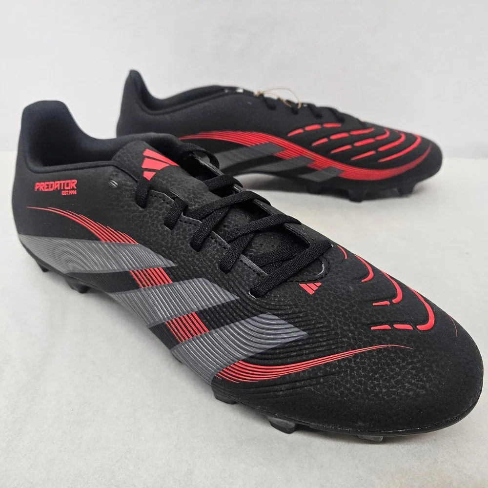 Adidas Predator Club FG/MG Soccer Cleats ID1325 Black Grey Red Men's Size‎ 11